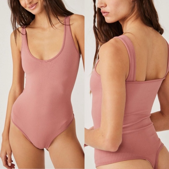 Free People Intimately XYZ Copper Mauve Purple Pink Recycled Bodysuit - Picture 1 of 10
